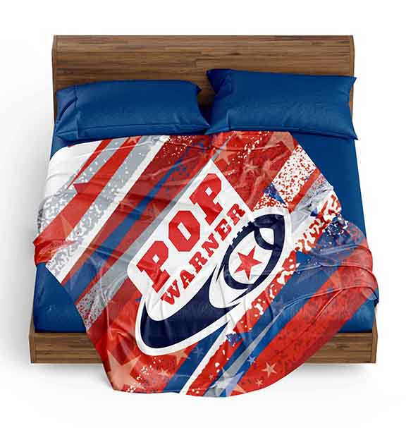 Football Red White and Blue Blanket